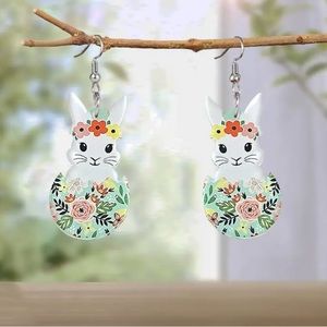 🎉 BOGO 1/2 OFF❗️ Flower Egg Easter Acrylic Holiday Drop Dangle Earrings